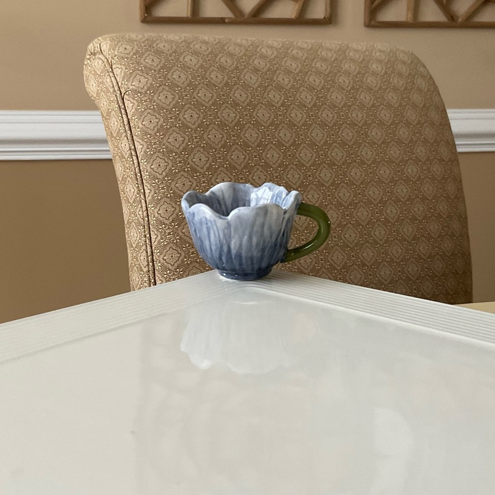 Sweet Blue Flower Cup Platter Decoration